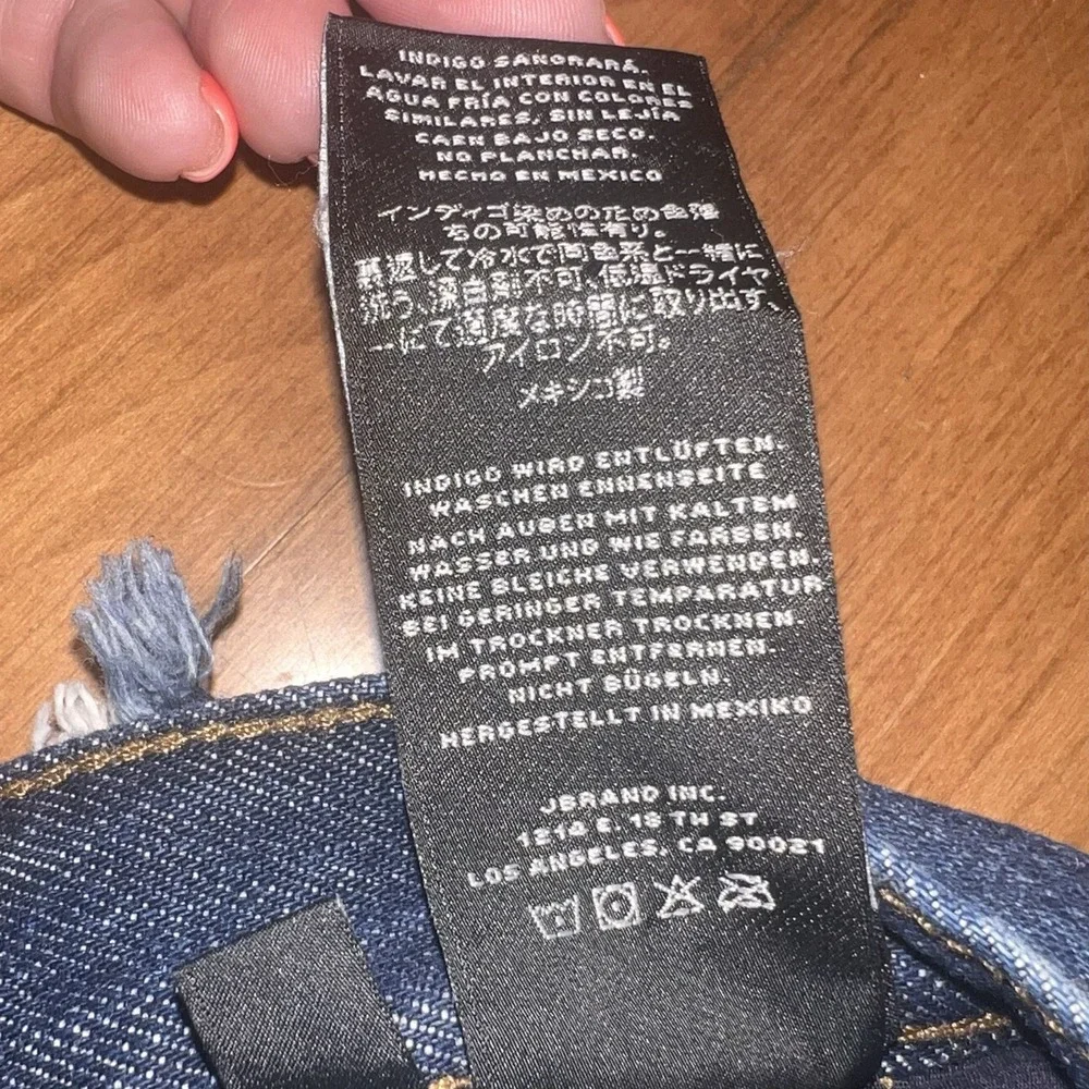 J Brand Jean Sachi Shorts Distressed Design Frayed Hem Soft Dark Denim 26